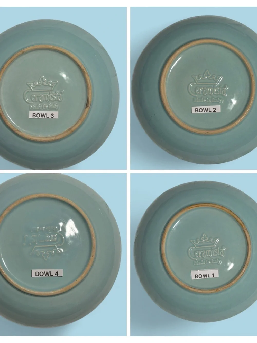 Ceramisia Set Of 4 Plates & 4 Bowls Made In Italy